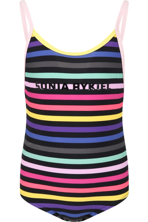 Multicolor Swimsuit For Girl Avec Logo