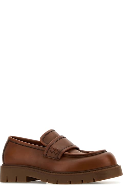 Bottega Veneta Men Bottega Veneta Caramel Leather Haddock Loafers