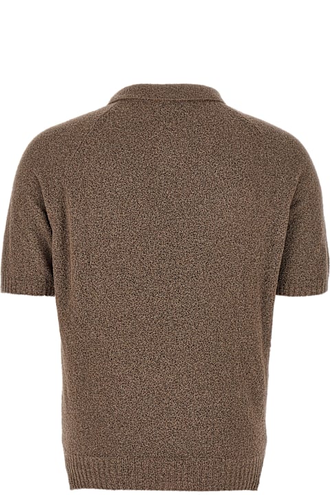 Ma'ry'ya ملابس علوية لـ القسم الرجالي Ma'ry'ya Bouclé Cotton Polo Shirt