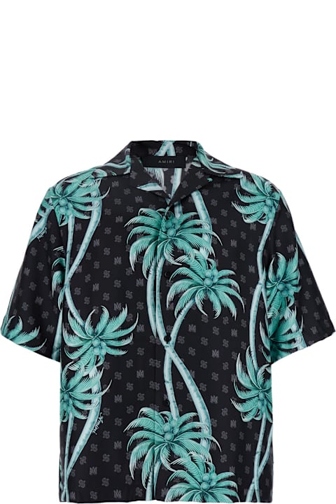 قمصان لـ القسم الرجالي AMIRI Twisted Palms Bowling Shirt