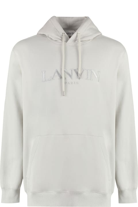 Lanvin for Men Lanvin Oversized Embroidered Lanvin Paris Hoodie In Mastic