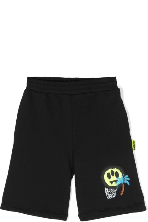 Barrow for Kids Barrow Black Shorts With Logo And Graphics