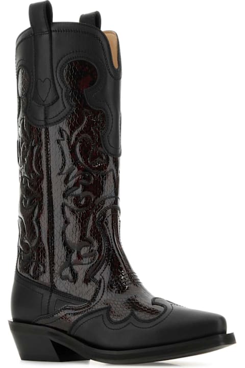 Ganni Boots for Women Ganni Black Leather Boots