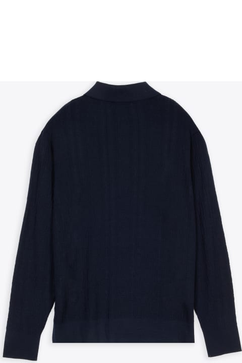 Polo Blue intarsia wool polo sweater