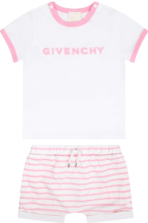 Givenchy Clothing for Baby Girls Givenchy Pink Baby Girl Set With Logo