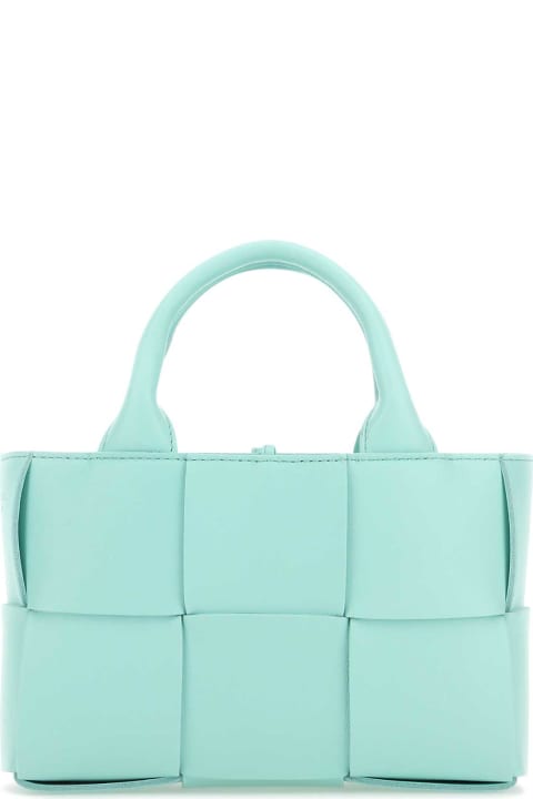 Bottega Veneta for Women Bottega Veneta Light-blue Leather Candy Arco Handbag