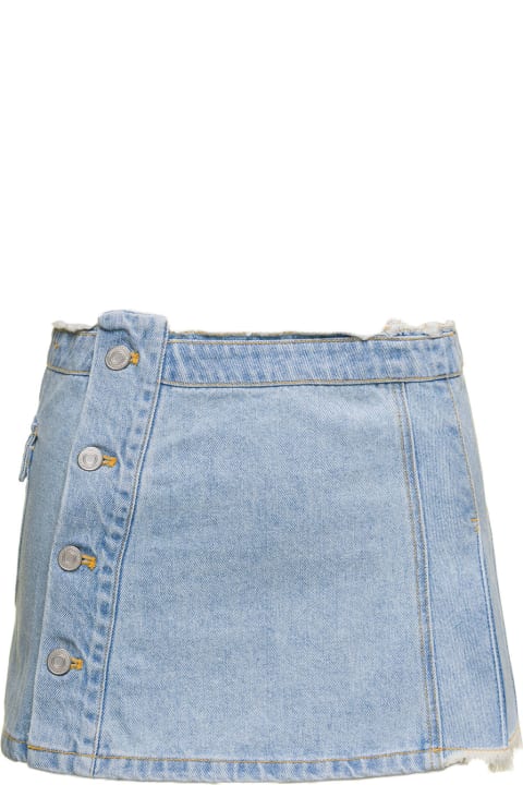 Andersson Bell Skirts for Women Andersson Bell Blue Denim Pleated Miniskirt In Cotton Woman