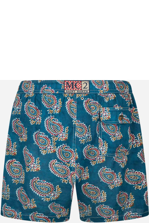 Homeware MC2 Saint Barth Man Mid-length Linen Swim-shorts Gustavia With