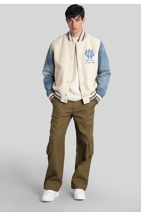 Homeware Off-White Bomber Jacket In Beige Wool