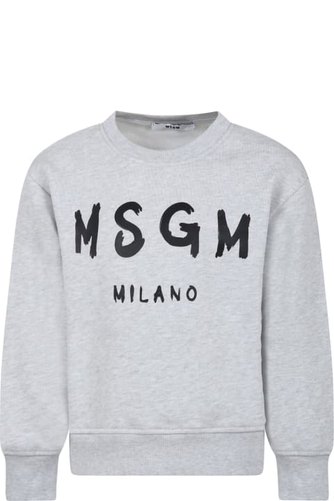 MSGM Sweaters & Sweatshirts for Women MSGM Gray Sweatshirt For Kids With Logo