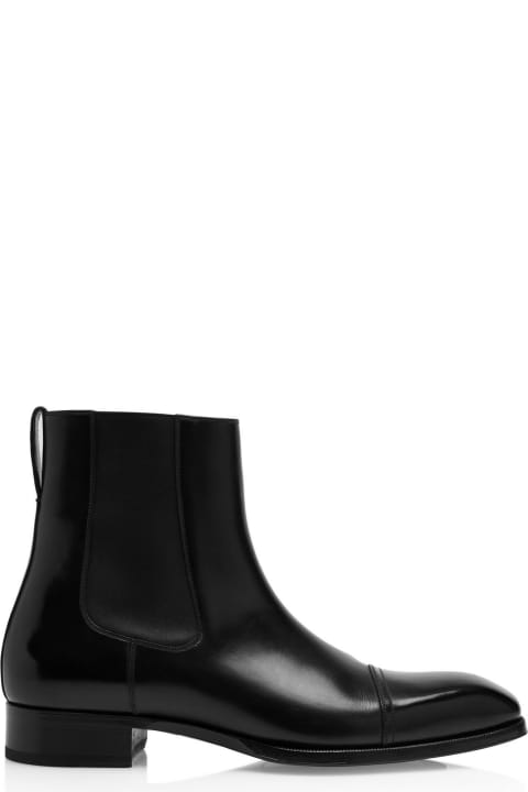 Tom Ford Boots for Men Tom Ford Burnished Leather Elkan Chelsea Boot