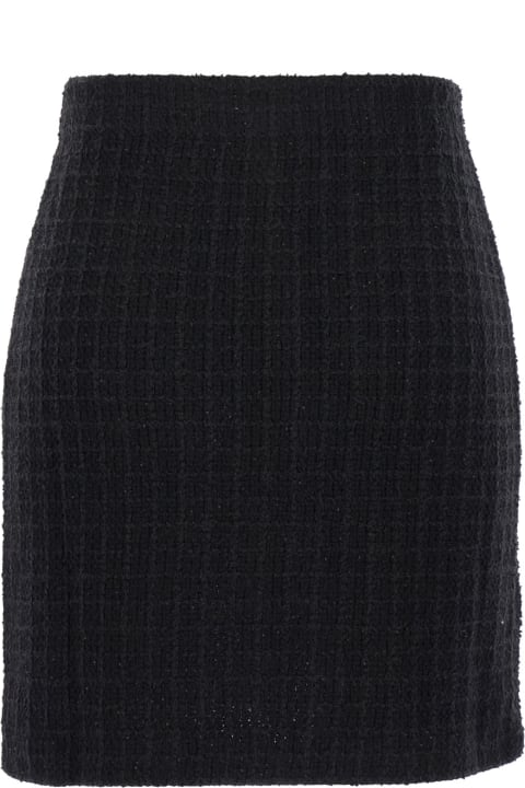 self-portrait Skirts for Women self-portrait Black Jewel Button Knit Mini Skirt