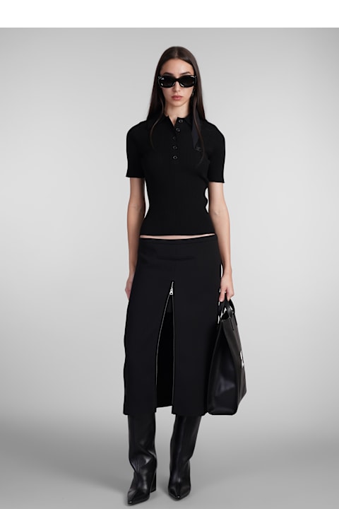 Courrèges ملابس علوية لـ السيدات Courrèges Polo In Black Viscose