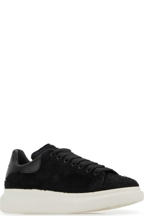 Homeware Alexander McQueen Black Leather Sneakers With Black Leather Heel