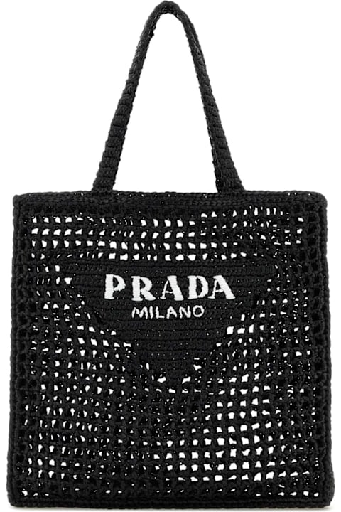 Prada for Women Prada Pink Raffia Shopping Bag