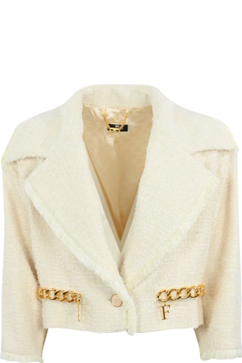 Elisabetta Franchi Coats & Jackets for Women Elisabetta Franchi Cropped Tweed Jacket