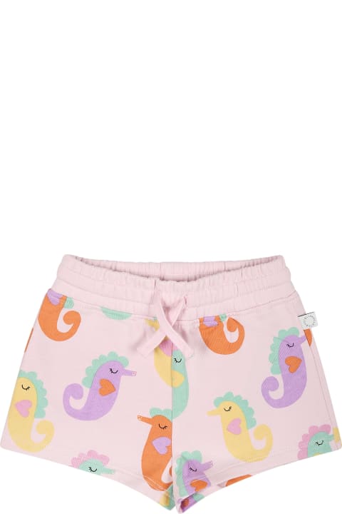 Bottoms for Baby Boys Stella McCartney Kids Pink Shorts For Baby Girl With Seahorse