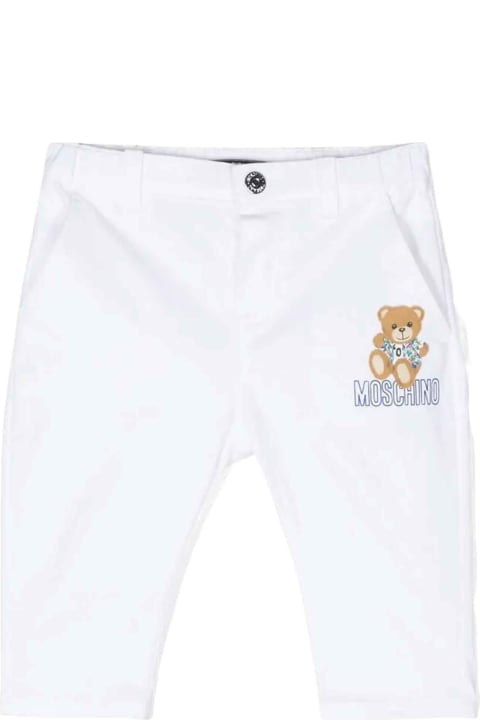Bottoms for Baby Boys Moschino White Trousers Baby Unisex