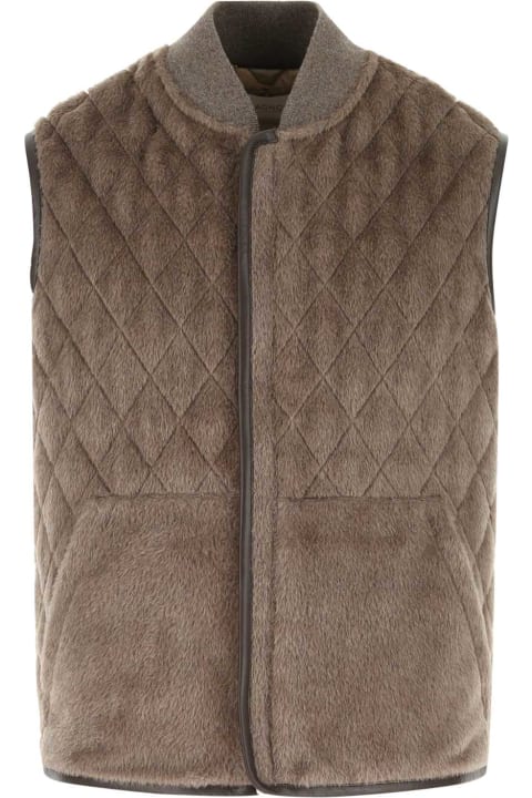 Agnona Coats & Jackets for Men Agnona Dove Grey Alpaca Blend Sleeveless Jacket