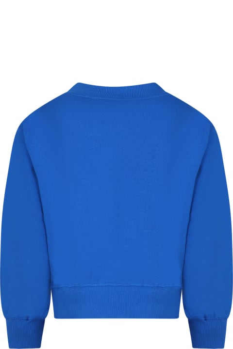 ガールズ Moloのトップス Molo Blue Sweatshirt For Girl With Shell