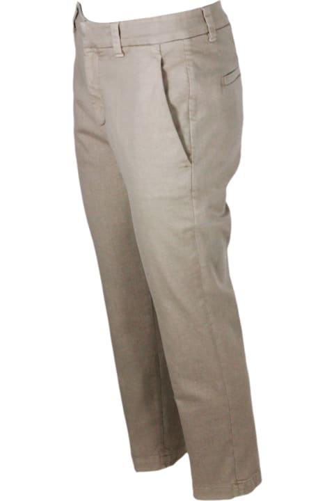Brunello Cucinelli Pants & Shorts for Women Brunello Cucinelli Stretch Cotton Cigarette Trousers