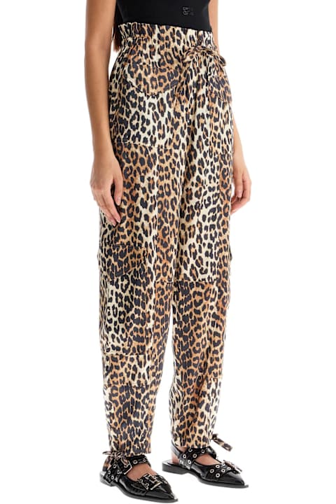 Ganni for Women Ganni Pants In Animalier Viscose