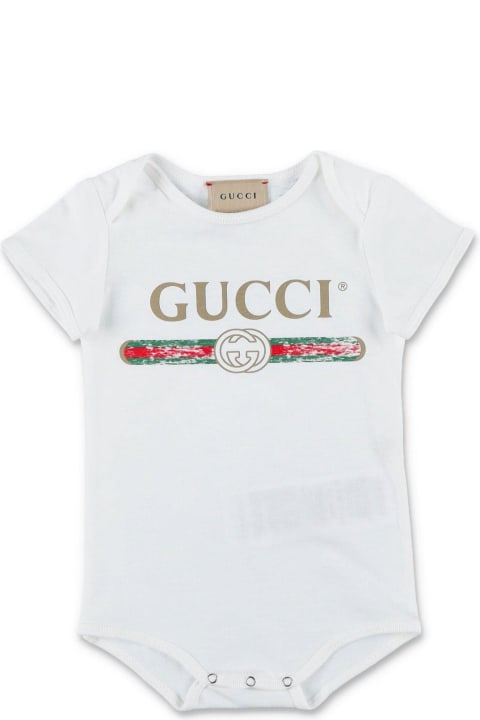 Gucci for Baby Boys Gucci Logo Printed Crewneck Babygrow Set