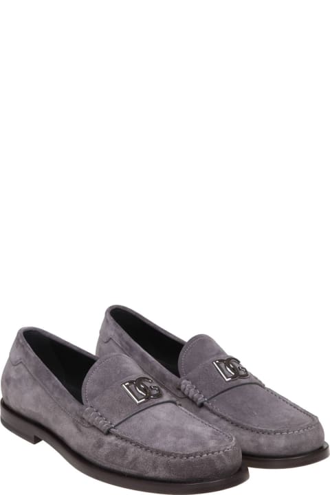 Dolce & Gabbana Loafers & Boat Shoes for Women Dolce & Gabbana Suede Loafers With Dg Logo