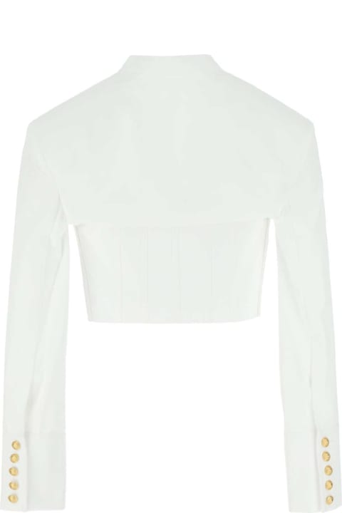ウィメンズ新着アイテム Balmain White Poplin Shirt