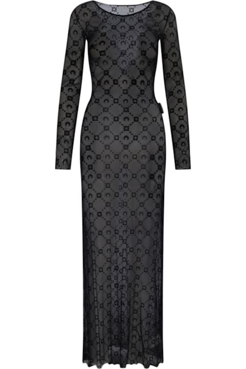Homeware Marine Serre 'moonogram Mesh Flock' Maxi Dress