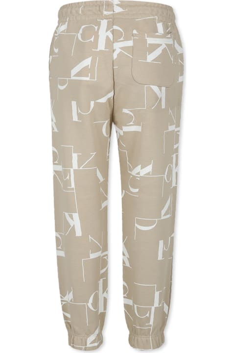 أدوات منزلية Calvin Klein Beige Trousers For Boy With Logo