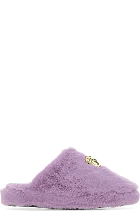 Sale for Men Versace Lilac Eco Fur Slippers
