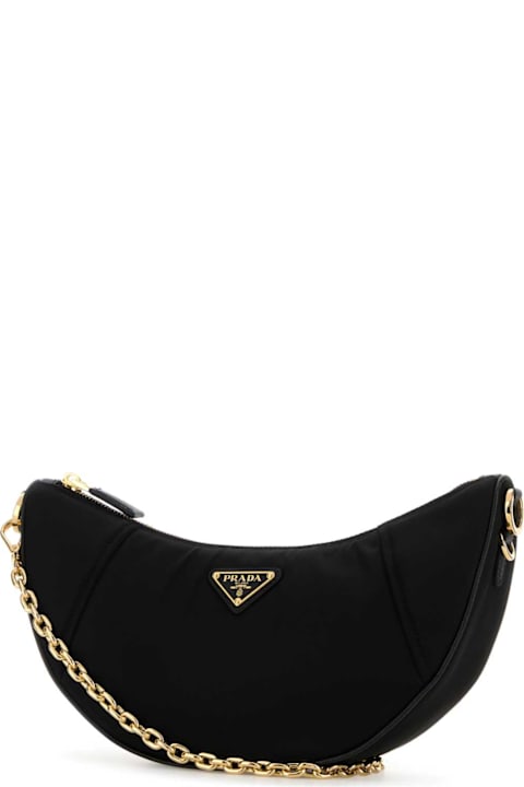 Homeware Prada Black Re-nylon Prada Demi-lune Shoulder Bag