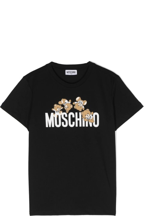 Moschino T-Shirts & Polo Shirts for Boys Moschino Black T-shirt With Moschino Teddy Friends Print