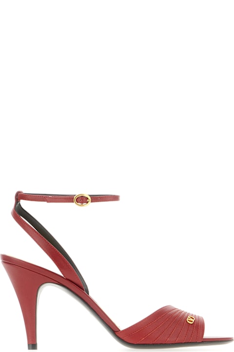Valentino Garavani for Women Valentino Garavani Tiziano Red Ladycrush Leather Sandals