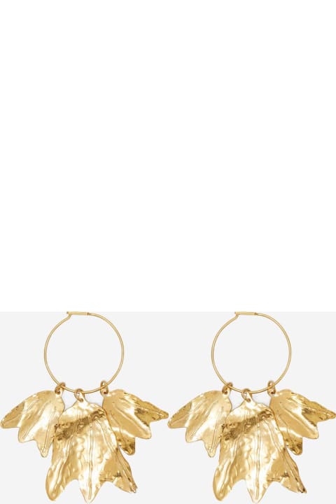 Jil Sander Hoop Earrings With Leaf Charm | italist