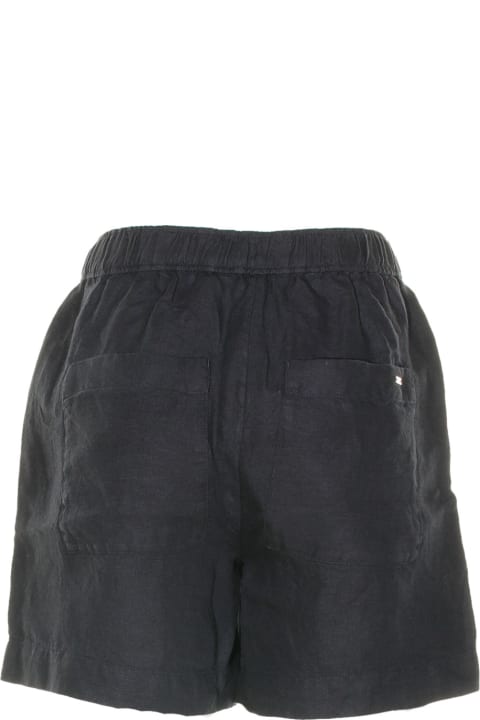Relaxed Fit Shorts In Linen With Laces