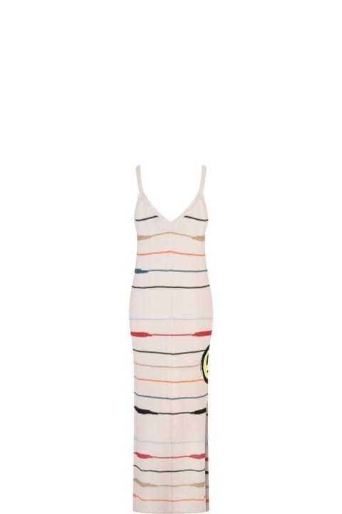 Barrow Dresses for Women Barrow Butter Long Dress With Logo And Multicoloured Stripes