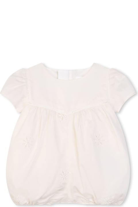 Topwear for Baby Girls Chloé Light Pink Romper With Embroidery