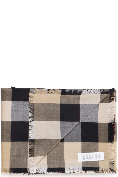 Burberry Accessories for Women Burberry House Check Printed Frayed-edge Scarf