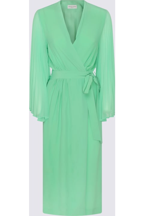 Fashion for Women Dries Van Noten Light Green Silk Blend Dress