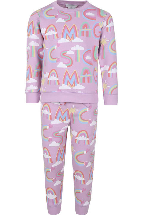 Homeware Stella McCartney Kids Purple Set For Girl With Rainbow Logo