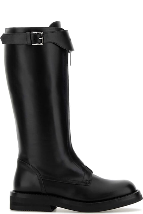 Alexander McQueen Black Leather Countryside Boots