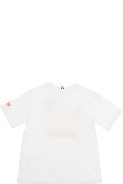 ボーイズ トップス MC2 Saint Barth White T-shirt With 'mando Tutto A Monte' Embroidery In Cotton Boy