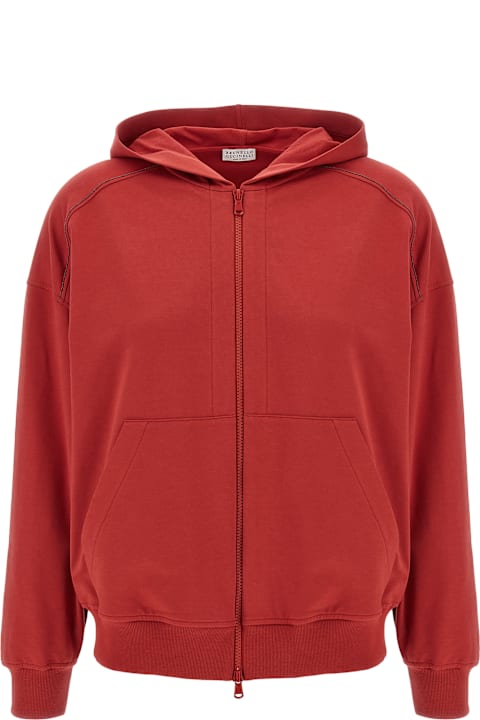 Brunello Cucinelli Fleeces & Tracksuits for Women Brunello Cucinelli 'shiny Trims' Hoodie