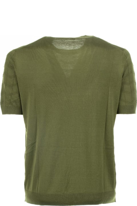 メンズ Paolo Pecoraのウェア Paolo Pecora Green Cotton And Silk T-shirt