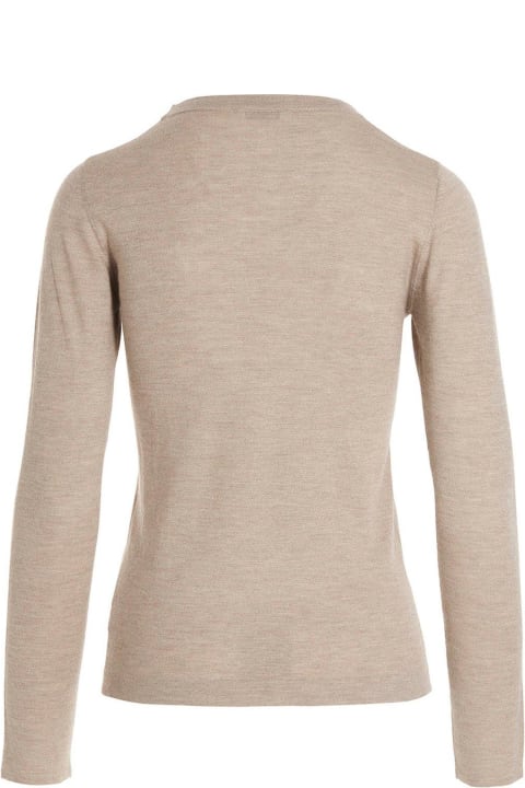 Sweaters for Women Brunello Cucinelli Metallic Long Sleeved Crewneck Sweater