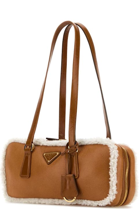 Totes for Women Prada Two-tone Leather And Shearling Handbag