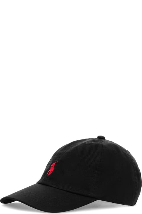 Fashion for Kids Polo Ralph Lauren Black Baseball Cap With Logo Embroidery In Cotton Boy