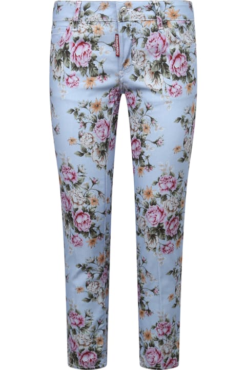 Fashion for Women Dsquared2 Flower Print Jeans
